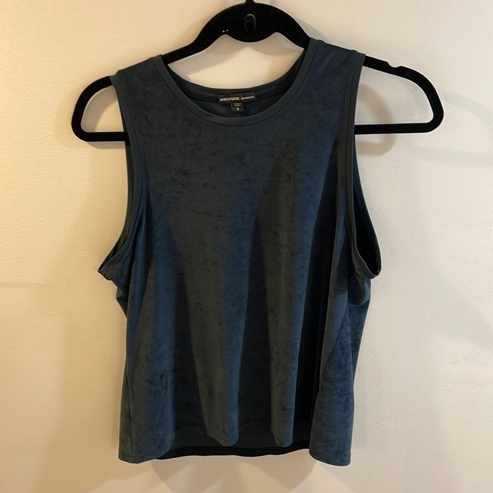 James Perse Green Velet Tank